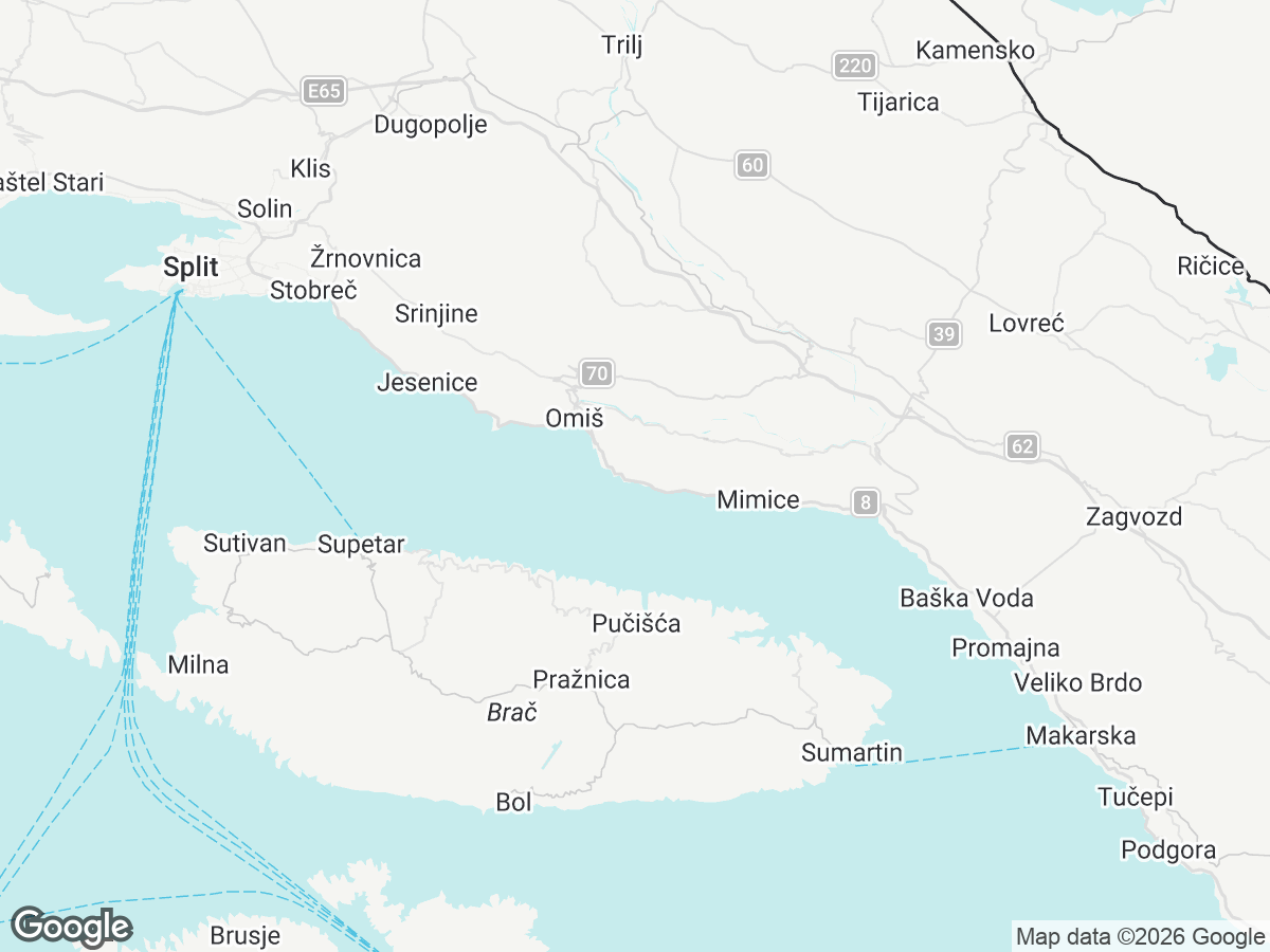 Lokalizacja Villa Ivana Omiš