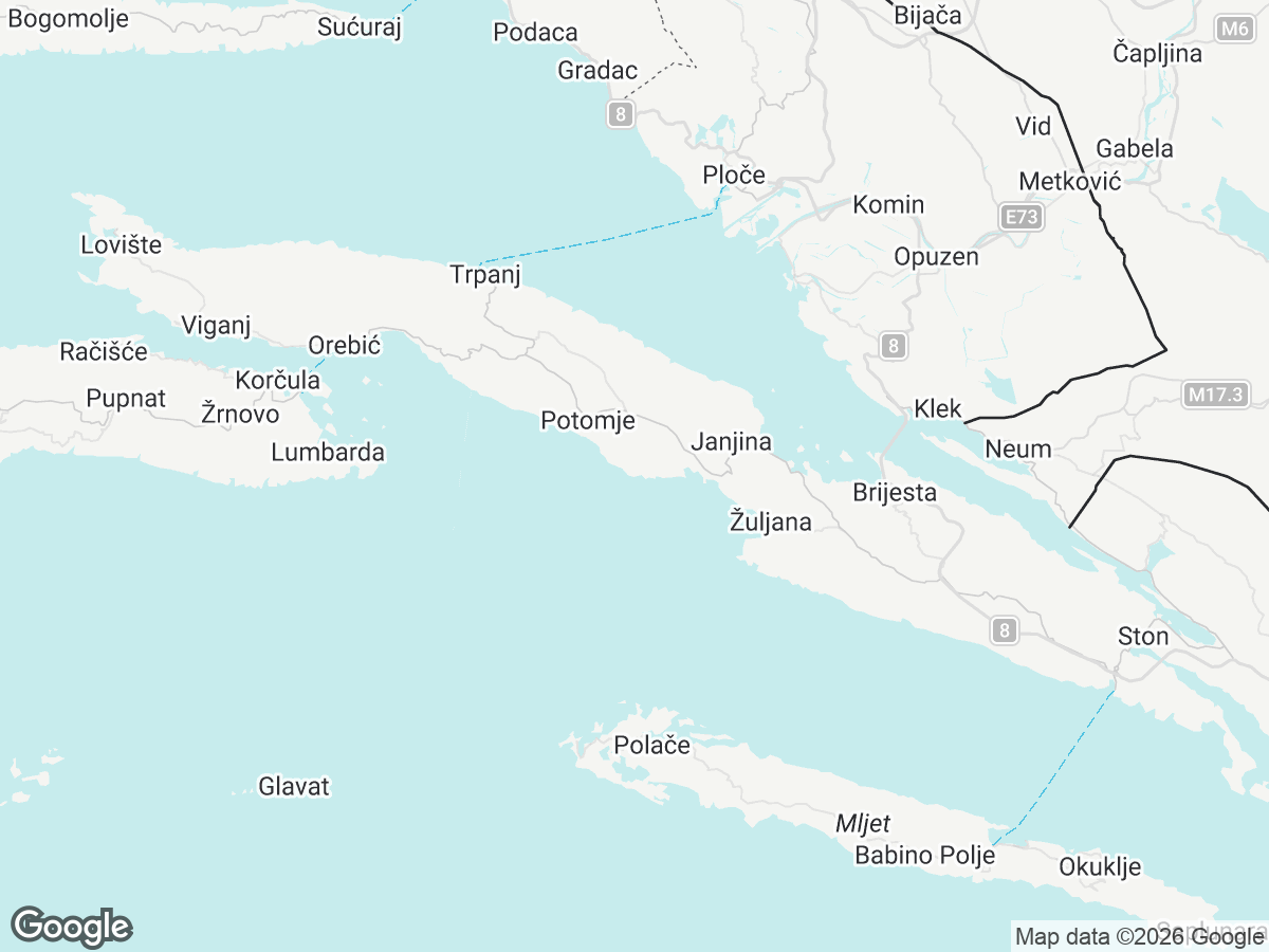 Lokalizacja Villa Luce Pelješac