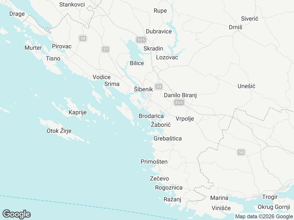 Lage von Villa Bianca Sibenik