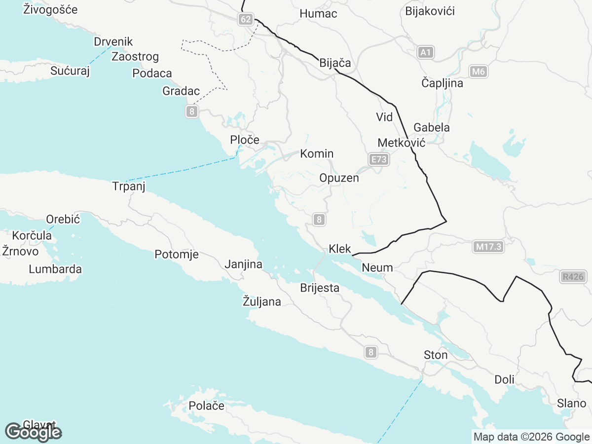 Location of Villa Kameni Dvori