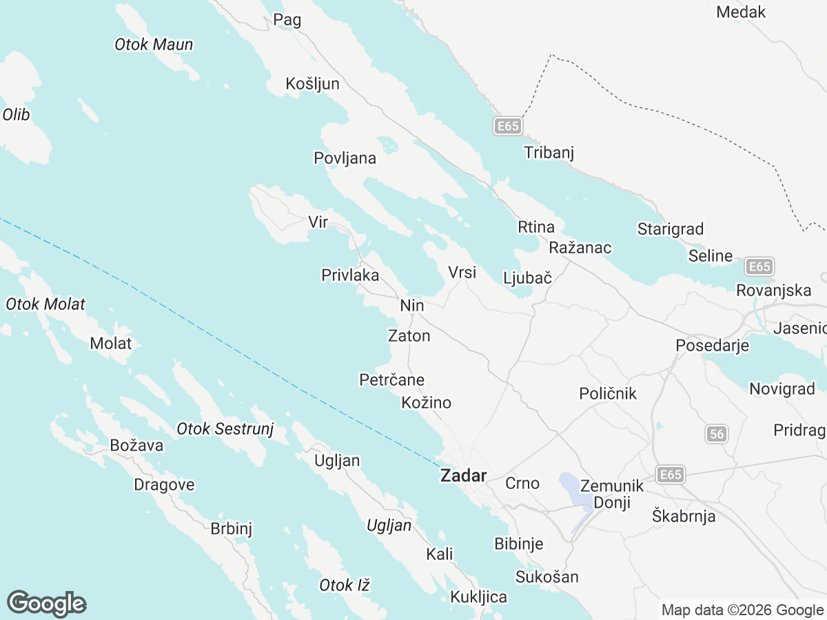 Lokalizacja Villa Leonarda Zadar