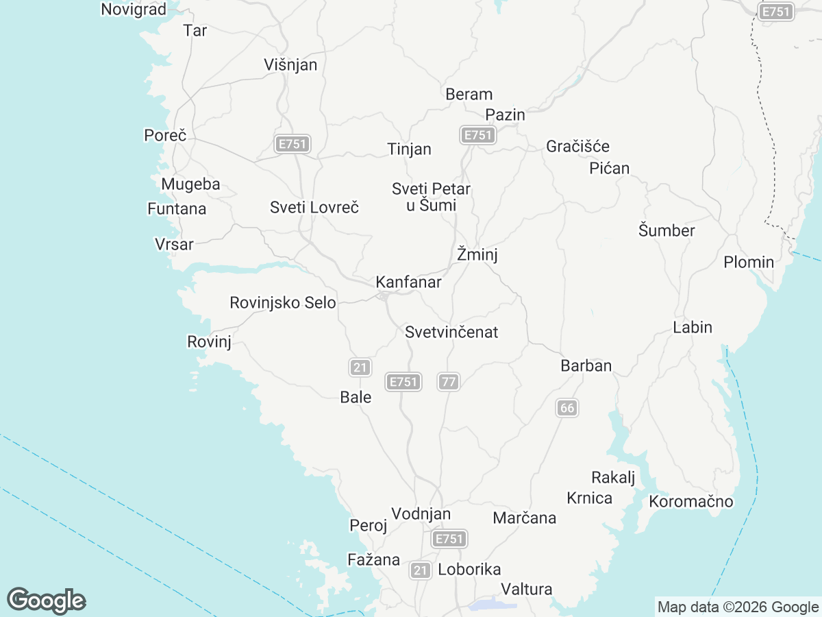 Beliggenhed af Villa Aria Istria
