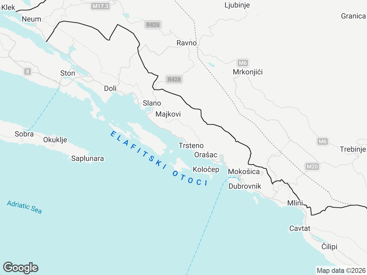 Location of Villa Osmolis Dubrovnik