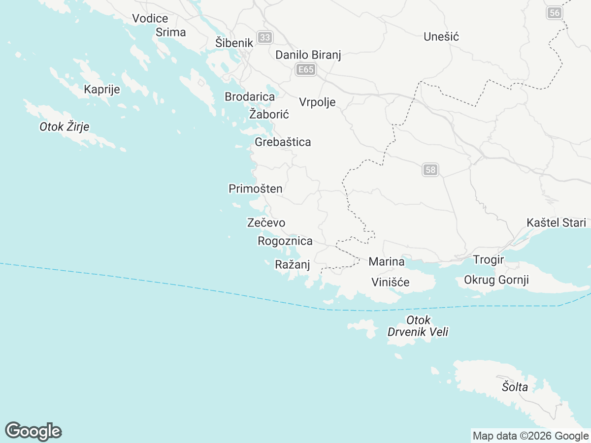 Location of Villa Sea Rogoznica
